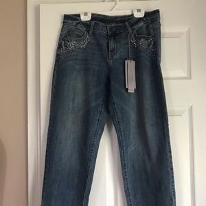 JLO Boyfriend Jeans with Rhinestone Details
